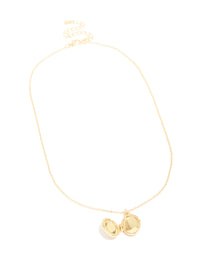 Gold Plated Brass Cubic Zirconia Outline Locket Necklace - link has visual effect only