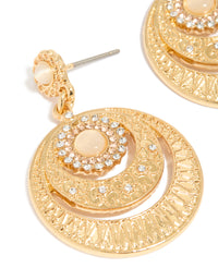 Gold Plated Boho Circle Drop Earrings - link has visual effect only