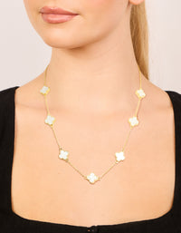 Gold Plated Flower Charm Necklace - link has visual effect only
