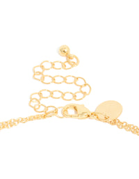 Gold Plated Cubic Zirconia Bezel Layered Y-Necklace - link has visual effect only