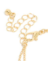 Gold Plated Cubic Zirconia Flower & Freshwater Pearl Layered Bracelet - link has visual effect only