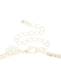 Silver Plated Cubic Zirconia Pearl & Cup Chain Layered Drop Necklace - link has visual effect only