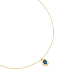 Gold Plated Brass Sapphire Cubic Zirconia September Birthstone Necklace - link has visual effect only