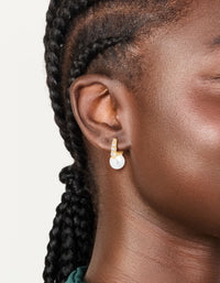 Gold Plated Cubic Zirconia Pavé & Pearl Drop Earrings - link has visual effect only