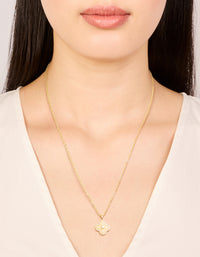 Gold Plated Cubic Zirconia Flower Necklace - link has visual effect only