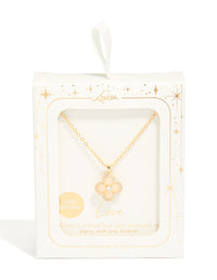 Gold Plated Cubic Zirconia Flower Necklace - link has visual effect only