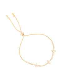Gold Plated Cubic Zirconia Flower Toggle Bracelet - link has visual effect only