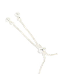 Silver Plated Cubic Zirconia Thin Tennis Layered Toggle Bracelet - link has visual effect only