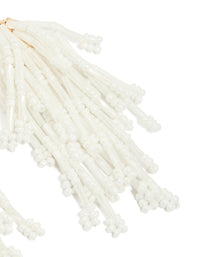White Beaded Drop Earrings - link has visual effect only