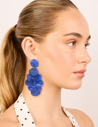 Dark Blue Acrylic Circles Waterfall Drop Earrings - link has visual effect only