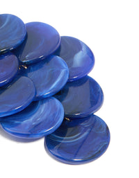 Dark Blue Acrylic Circles Waterfall Drop Earrings - link has visual effect only