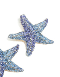 Blue Diamante Starfish Stud Earrings - link has visual effect only