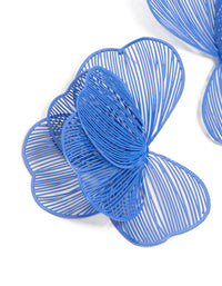 Dark Blue Coated Metal Wire Petal Stud Earrings - link has visual effect only