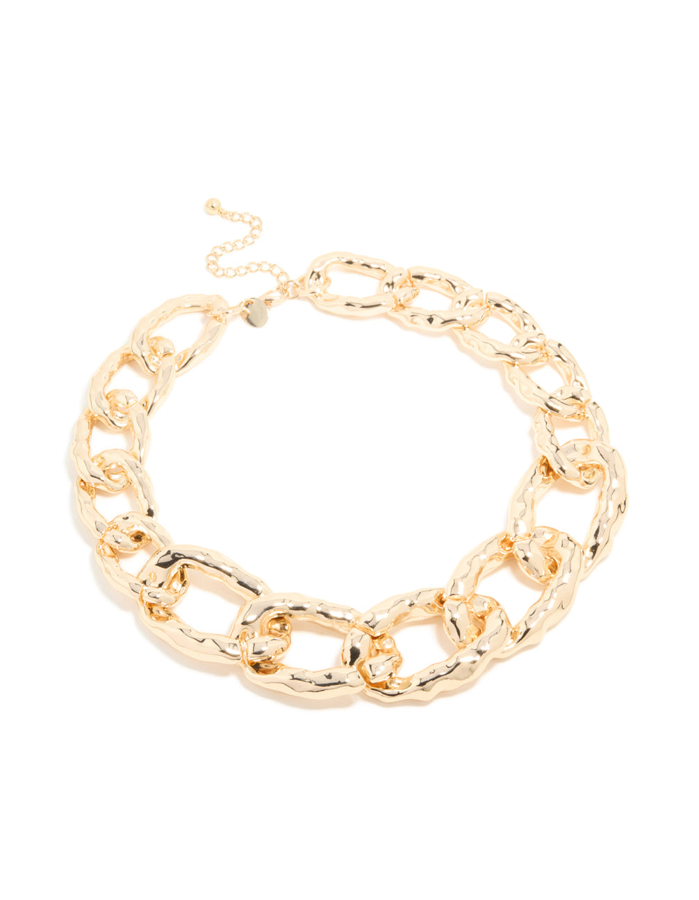 Gold Textured Chunky Chain Link Necklace