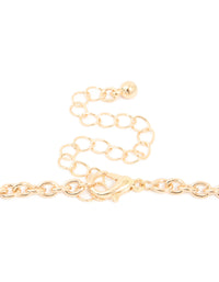 Gold Light & Dark Blue Acrylic Beaded Layered Chain Necklace - link has visual effect only