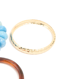 Gold Brown & Blue Resin Bangles 3-Pack - link has visual effect only