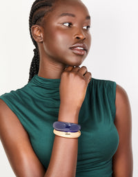 Gold & Dark Blue Acrylic Bubble Wrist Cuffs 2-Pack - link has visual effect only