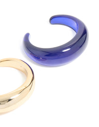 Gold & Dark Blue Acrylic Bubble Wrist Cuffs 2-Pack - link has visual effect only