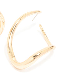 Gold Twisted Large Hoop Earrings - link has visual effect only
