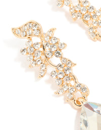Gold Diamante Flowers & Large Diamante Drop Earrings - link has visual effect only