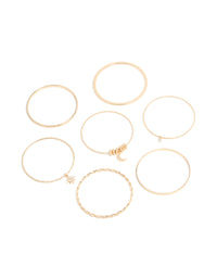 Rose Gold Diamante Moon & Star Bangles Pack - link has visual effect only
