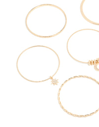 Rose Gold Diamante Moon & Star Bangles Pack - link has visual effect only