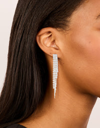 Silver Diamante Waterfall Drop Earrings - link has visual effect only