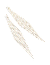 Silver Diamante Diamond Shaped Drop Earrings - link has visual effect only