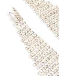 Silver Diamante Diamond Shaped Drop Earrings - link has visual effect only