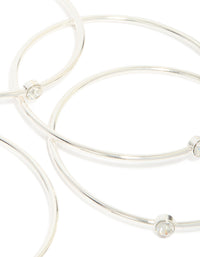 Silver Diamante Centre Bangles 5-Pack - link has visual effect only