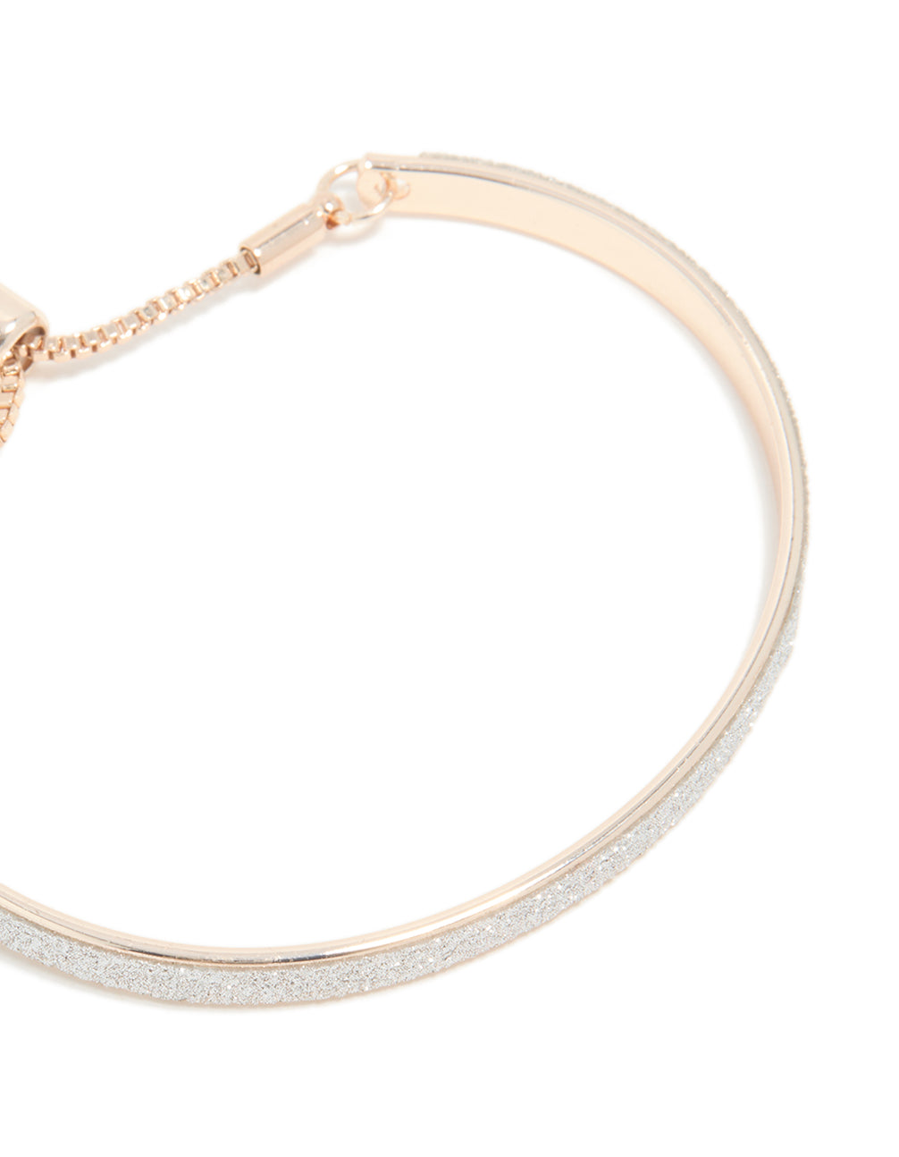 Rose Gold Glitter & Heart Toggle Bangle