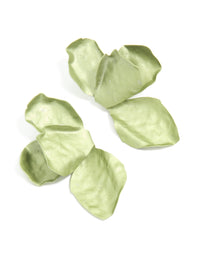 Green Coated Metal Flower Petal Drop Earrings - link has visual effect only