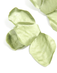 Green Coated Metal Flower Petal Drop Earrings - link has visual effect only