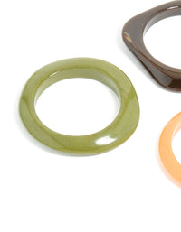 Green & Light Brown Acrylic Swirl Bangles 3-Pack - link has visual effect only