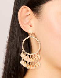 Gold Multi Coin Hoop Earrings - link has visual effect only