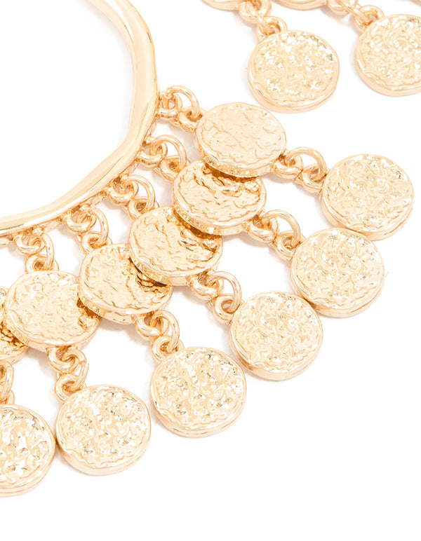 Gold Multi Coin Hoop Earrings