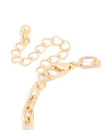 Gold Multi-Shape Shell Bracelet - link has visual effect only