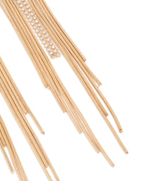 Designed with gold diamante round tassel drop earrings featuring statement style detail - link has visual effect only