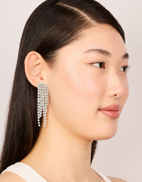 Silver Diamante Dazzle Tassel Drop Earrings - link has visual effect only