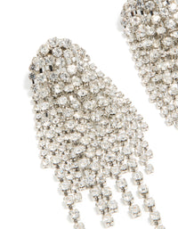 Silver Diamante Dazzle Tassel Drop Earrings - link has visual effect only