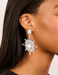 Silver Diamante Statement Star & Moon Earrings - link has visual effect only