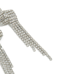Silver Diamante Shiny Zigzag Drop Earrings - link has visual effect only