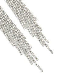 Silver Diamante Open Curve Drop Earrings - link has visual effect only