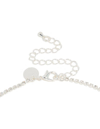 Silver Diamante Dazzling Split Row Necklace - link has visual effect only