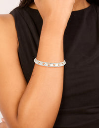 Silver Diamante Shiny Ovals Bracelet - link has visual effect only