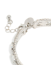 Silver Diamante Shiny Ovals Bracelet - link has visual effect only