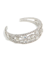 Silver Diamantes Fancy Wrist Cuff - link has visual effect only