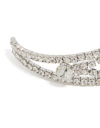 Silver Diamantes Fancy Wrist Cuff - link has visual effect only
