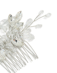 Silver Diamante Floral Vine Hair Comb - link has visual effect only