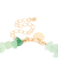 Gold Green Semi Precious Chip & Molten Pearl Necklace - link has visual effect only